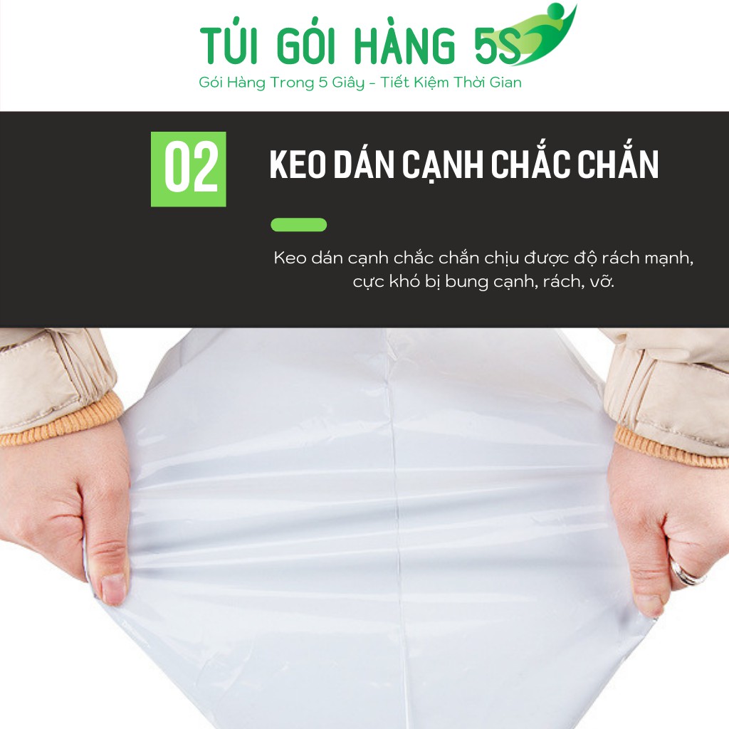 Túi Gói Hàng Niêm Phong Đóng Gói Hàng Chuyển Phát Nhanh Tự Dính Có Sẵn Lớp Keo Dán Tiện Lợi tuigoihang5S size 38x52