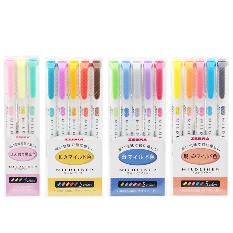 BỘ 5 BÚT HIGHLIGHT ZEBRA MILDLINER WKT7