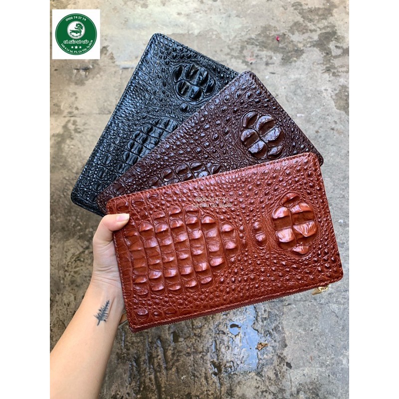 CLUTCH DA CÁ SẤU NAM & NƯ SIZE 25-15 CÁ SẤU GÒ VÂP