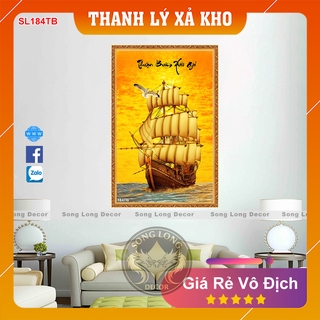 Tranh Dán Tường Thuận Buồm Xuôi Gió- SL184TB- Tranh 3d Phong Thủy - Song Long Decor