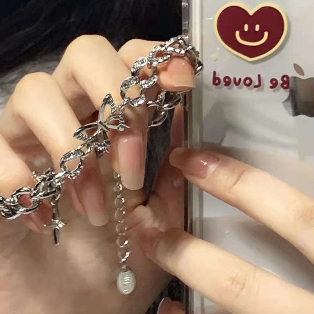 Vòng Tay Mặt Hình Bướm Đính Đá Zircon Phong Cách Retro Sang Trọng