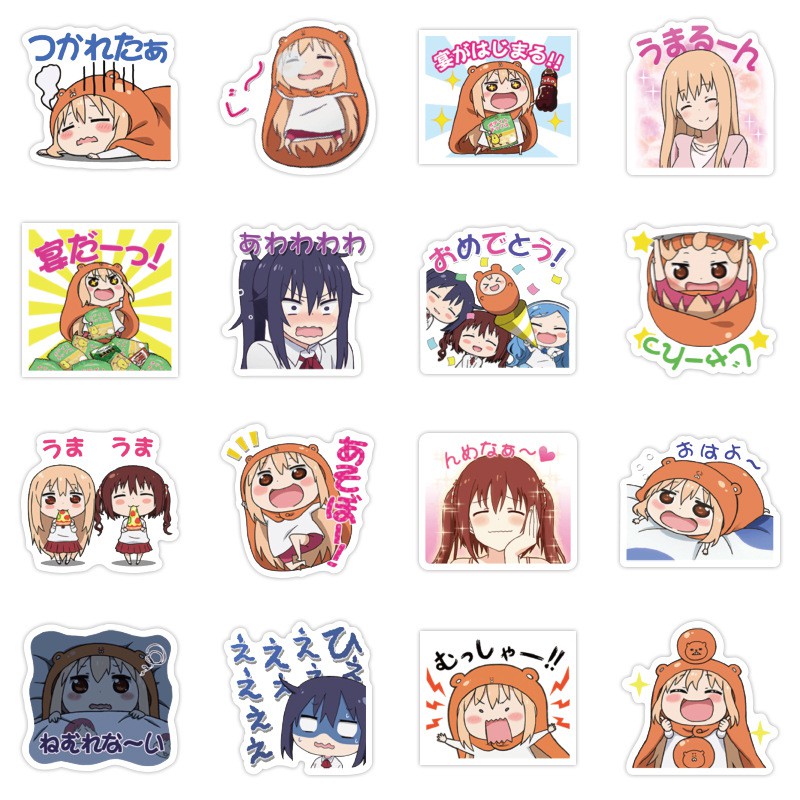 Miếng dán Sticker Anime/Manga Himouto! Umaru-chan (Umaru) trọn bộ 40 hình - In rõ ràng sắc nét khó tróc