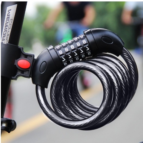 Khoá Dây Dành Cho Xe Đạp Chống Trộm 5 Số Chính Hãng Bảo Mật Cao, Chống Cắt