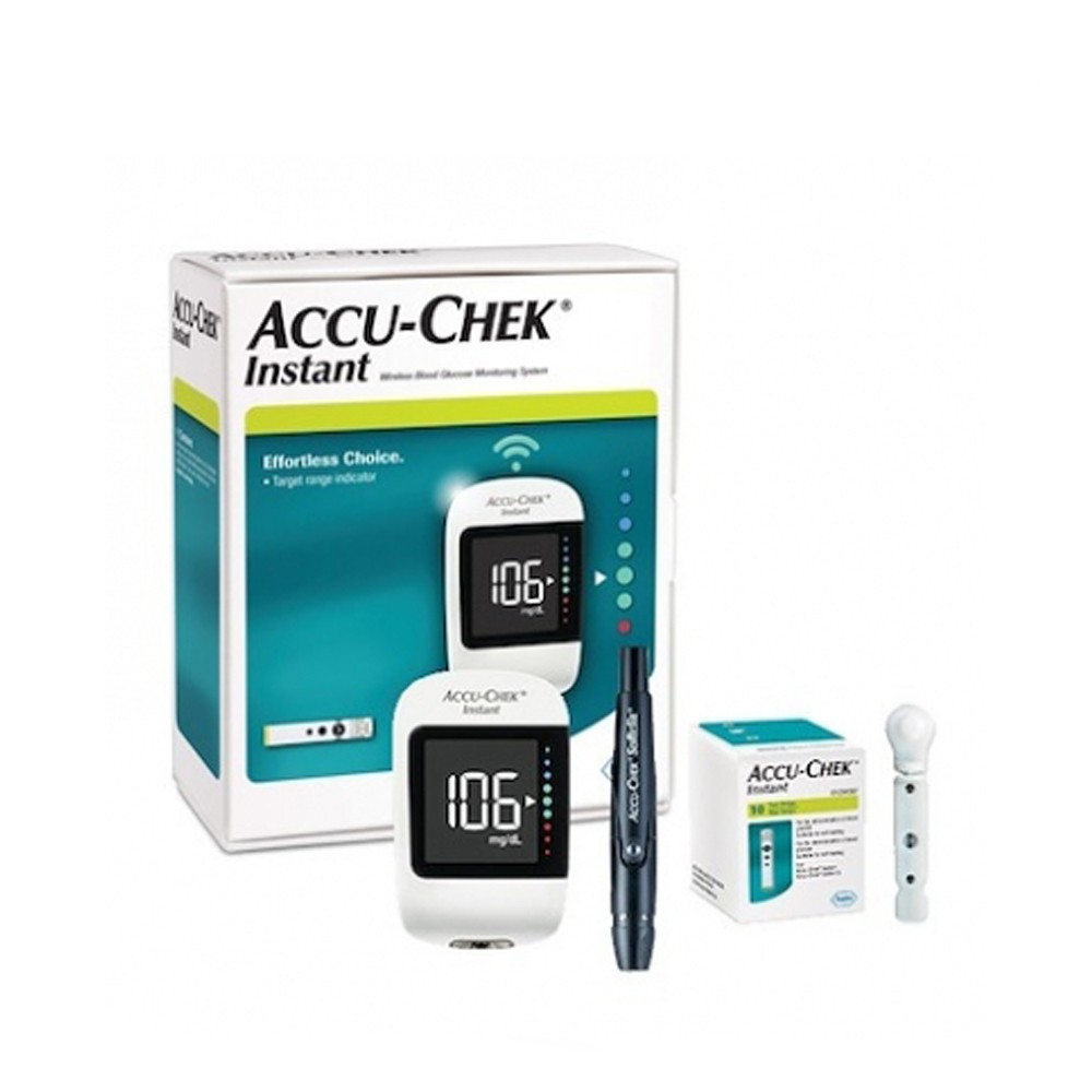 Máy đo đường huyết ACCU CHEK INSTANT - Máy đo tiểu đường tặng kèm 25 que thử và 25 kim chích