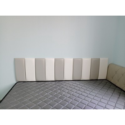 Miếng xốp nệm da kuayu dán tường màu trơn dày 3cm trang trí phòng ngủ đầu giường chống va đập an toàn cho bé