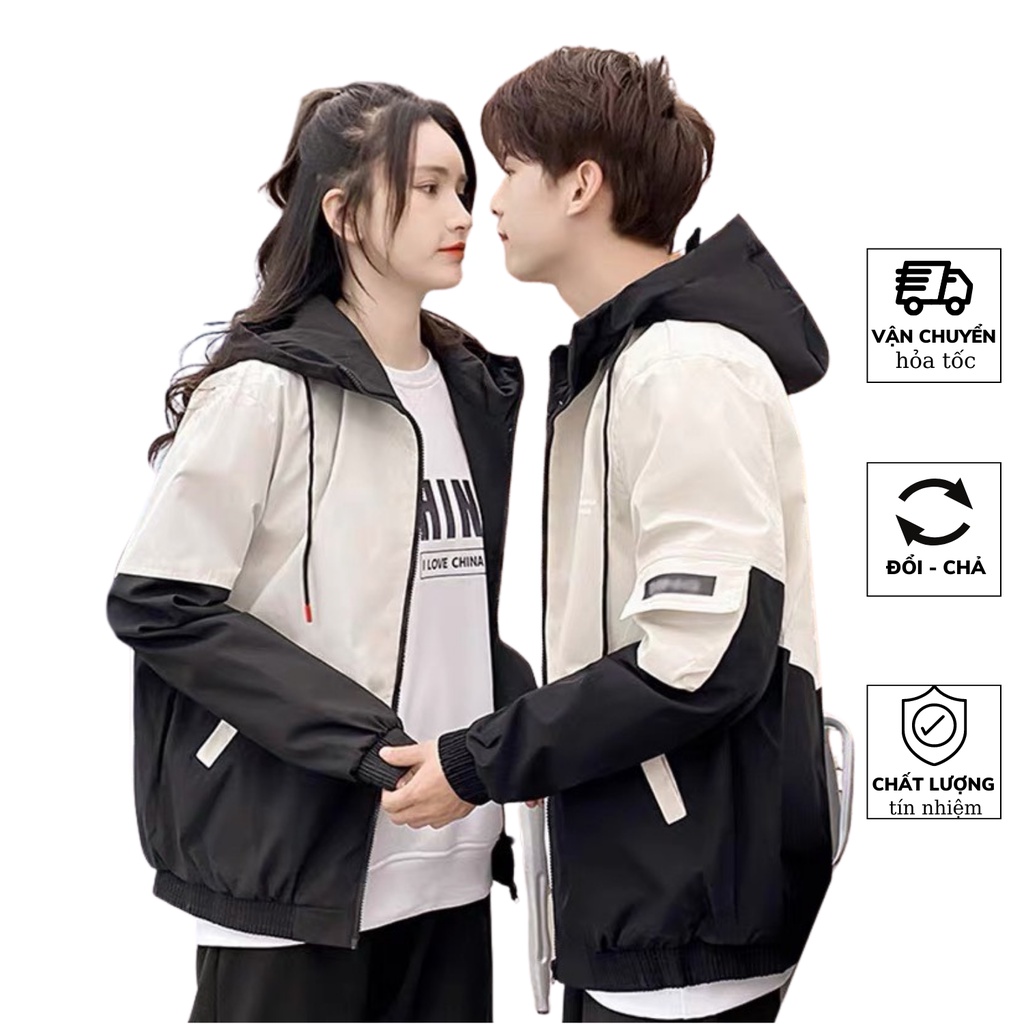 Áo Khoác Dù có nón Nam Nữ Phối màu, Áo Khoác Dù Gió 2 Lớp Unisex Nam Nữ (Ảnh Thật/như hình) KD51