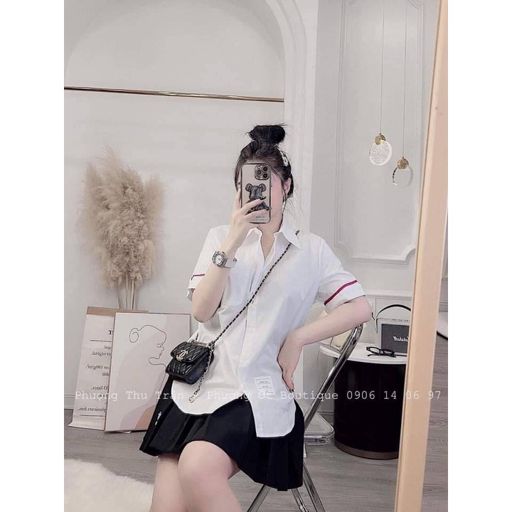 Sơ mi thân thon 3 vạch tay Hàng may kỹ đổ shop