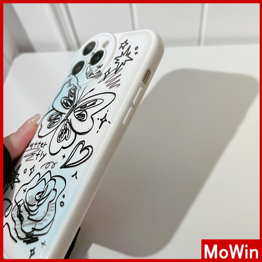 Ốp điện thoại TPU silicon túi khí in bướm thích hợp cho iPhone 11 Pro Max 13 Pro Max 12 Pro Max 7Plus xr XS Max