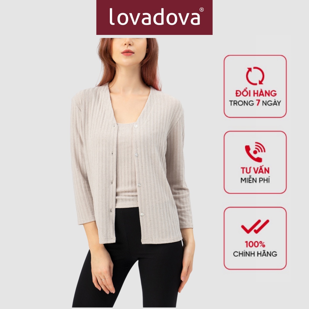 Lovadova - 20O08C002 Set áo khoác &amp; áo 2 dây màu hồng tím / xám
