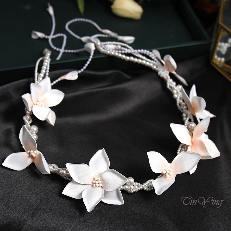 GETNOIVAS Phụ Kiện Dây Ngọc Trai Làm Băng Đô Cài Tóc Thời Trang Cho Nữ