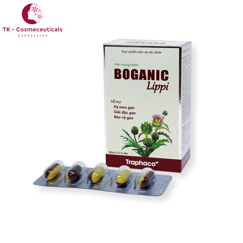 Boganic Lippi - giải độc gan, hạ mỡ máu - bảo vệ gan - Chính hãng Traphaco , Hộp 30 viên