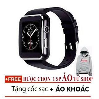 Đồng hồ thông minh màn hình cong smartwatch sx6 đen