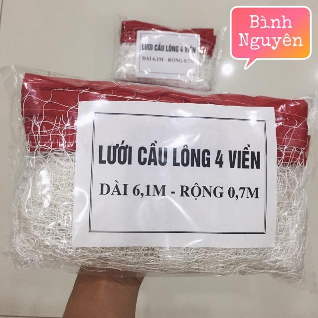 [Siêu tiết kiệm] Lưới Cầu Lông giá rẻ 4 viền mỏng nhẹ tập luyện đánh cầu lông học sinh, trẻ em, đấu phong trào