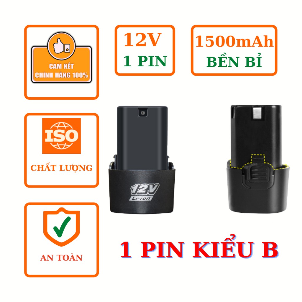 PIN MÁY KHOAN BẮT VÍT CẦM TAY 12V 1500mAh TYPE A B C TRUNG QUỐC