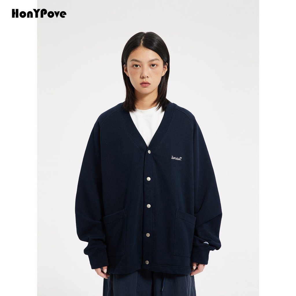 Áo Khoác Cardigan Dáng Rộng Màu Trơn Phong Cách Đường Phố Mùa Thu Mới Cho Cặp Đôi