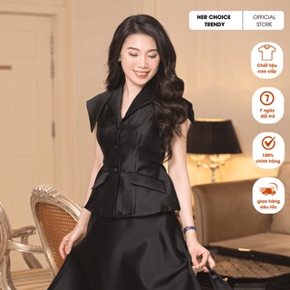 Áo blazer đen chiết eo thiết kế her choice trendy