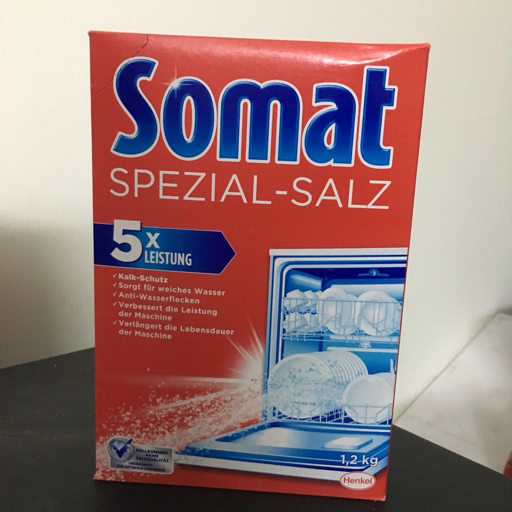 Combo muối rửa bát Somat 1,2kh và chai nưqóc làm bóng Somat 500ml Hàng Đức