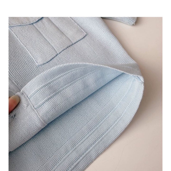 Áo len croptop cổ vest