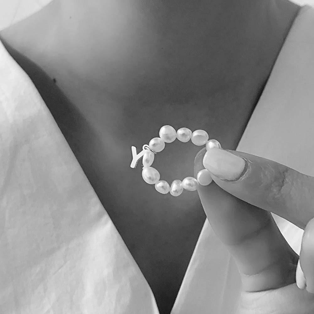 FORBETTER Nhẫn Ngọc Trai Hình Giọt Nước Thời Trang Hàn Quốc Dành Cho Nữ