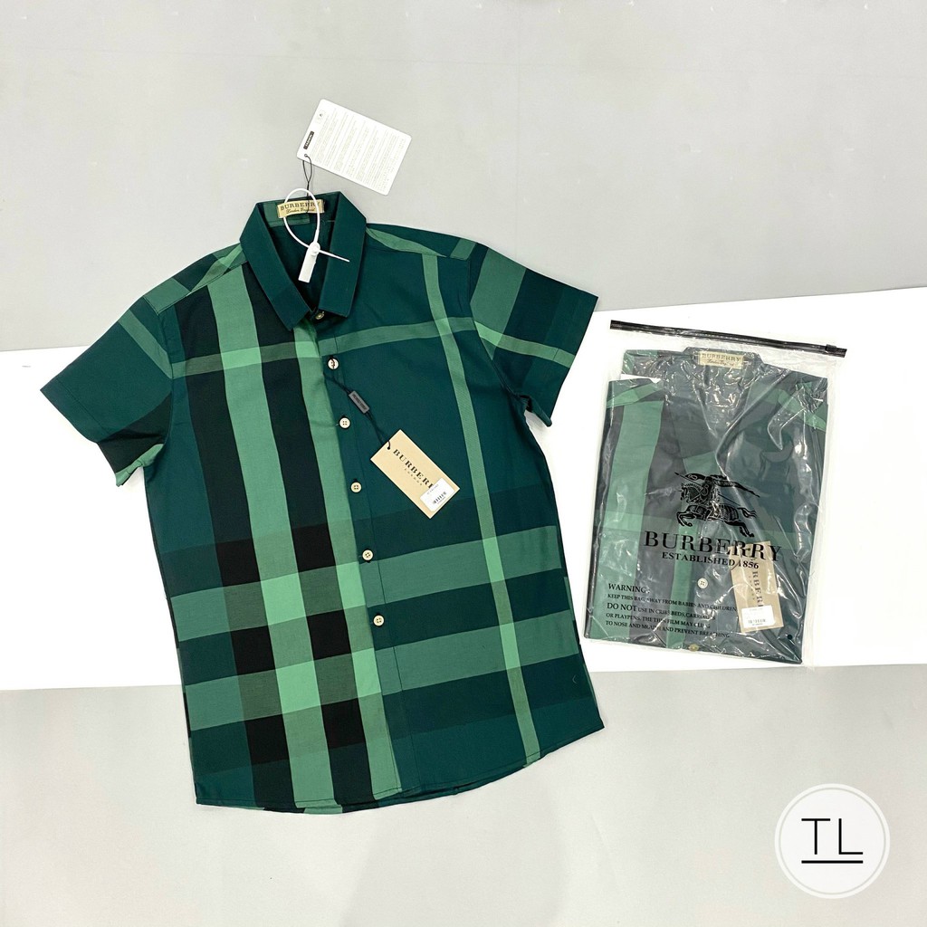 Sơ mi ngắn tay nam bbr kẻ nhiều màu, chất cotton không xù bai nhão, đủ size 40-75kg | BigBuy360 - bigbuy360.vn