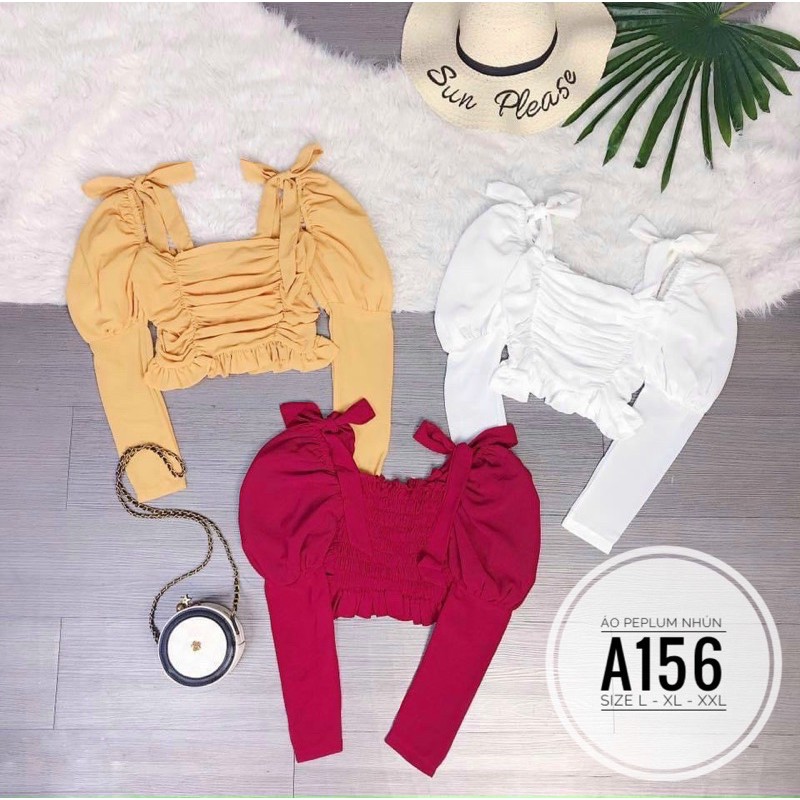 BIGSIZE Áo peplum nhún A156