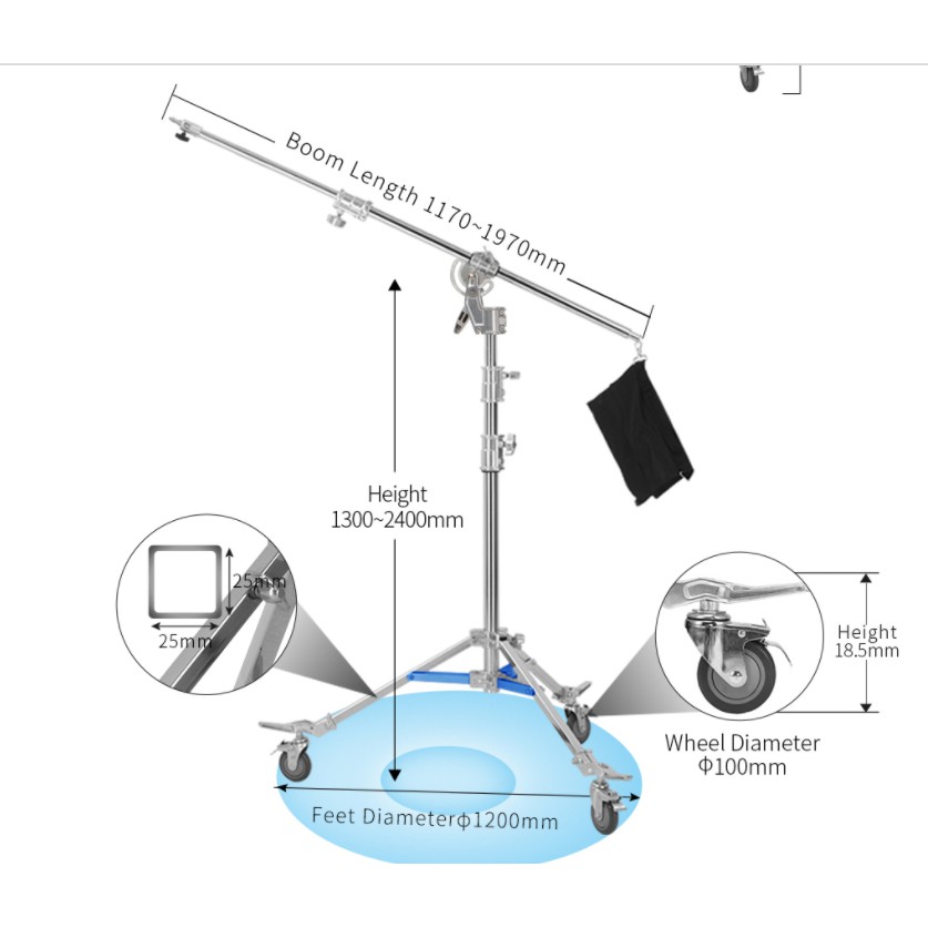 Jinbei M6 2in1 Steel Boom Chân đèn chuyên nghiệp