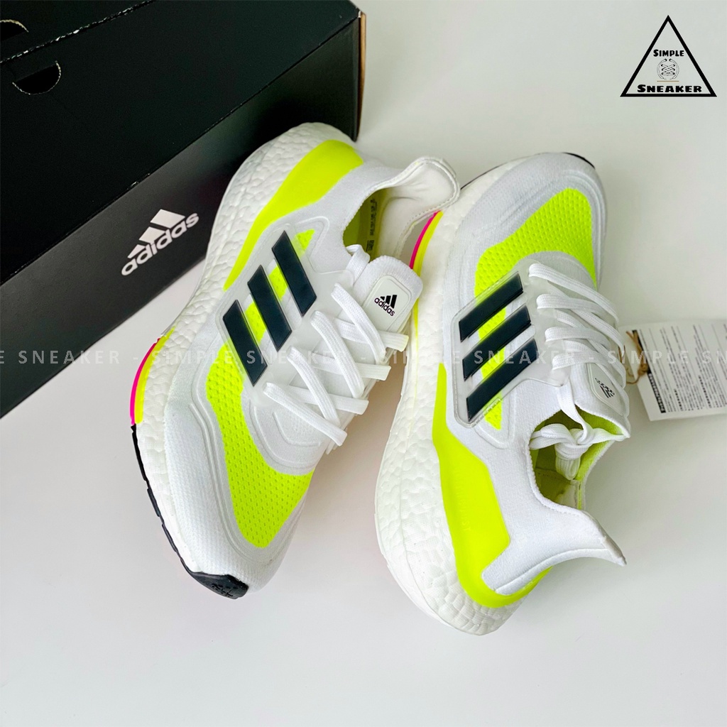 Giày Adidas Ultraboost 21 FREESHIP Giày Thể Thao Nam Nữ Adidas Chính Hãng - Ultraboost 21 White Volt - Simple Sneaker