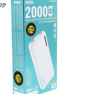 [GIÁ TỐT] Sạc Dự Phòng 20000 mah Wk WP 117 Chính Hãng Dung Lượng Lớn Giá Rẻ Chống Cháy Nổ Thoải Mái Cho Chuyến Đi Xa
