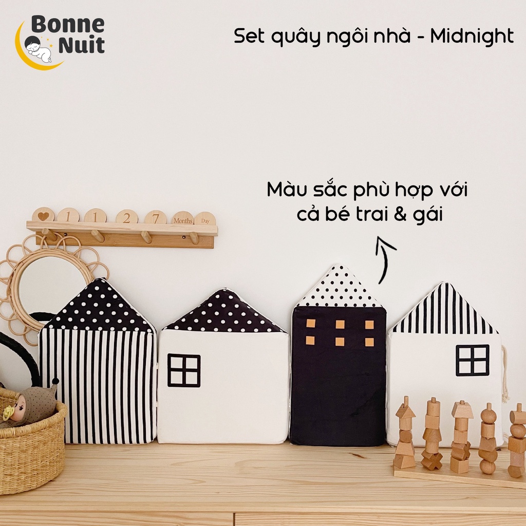 Set quây ngôi nhà 4 miếng vừa đảm bảo an toàn vừa trang trí phòng cho bé