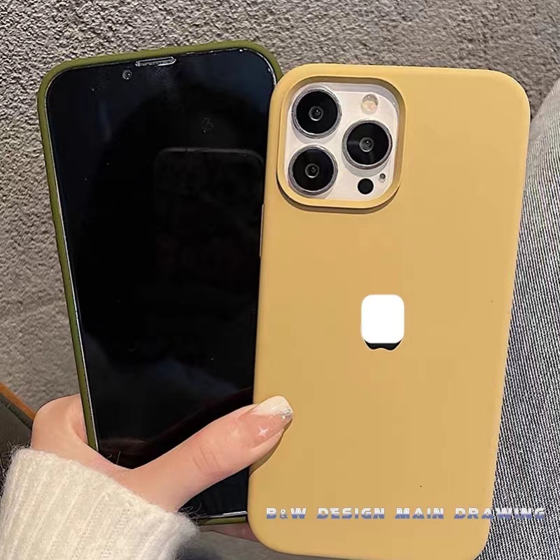 Ôp Điện Thoại Silicon Màu khaki Thời Trang Chống Sốc Cho iphone 15pro max 15pro 15 14promax 14 13 12 11 pro max xr ix xs max Ốp