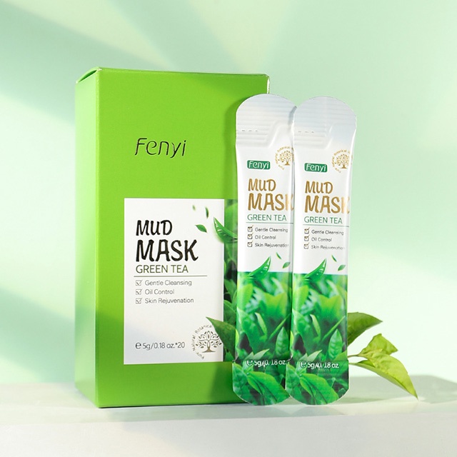 Hộp 20 Gói Mặt Nạ Bùn Fenyi Trà Xanh  Làm Sạch Da Kiềm Dầu Green Tea Mud Mask Sena Beauty