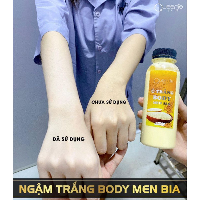 Ngậm trắng body men bia QUEENIE SKIN 350ml