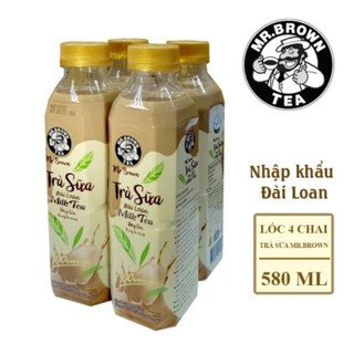 Lốc 4 chai trà sữa Đài Loan Mr Brown 580ml