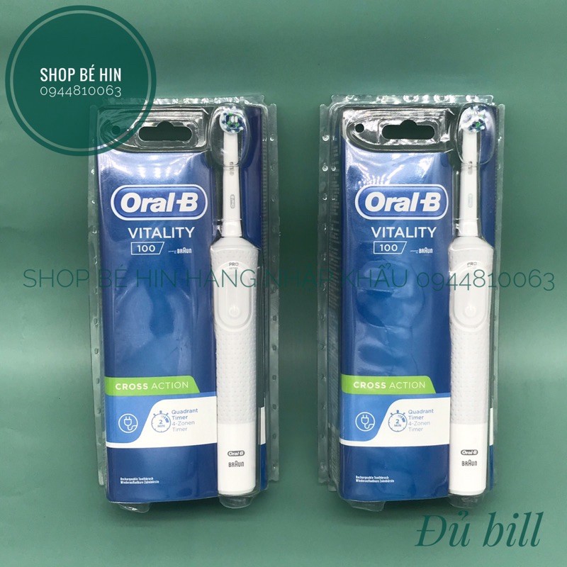 Bàn chải điện ORAL B VITALITY 100 CROSS ACTION, Hàng Đức chính hãng