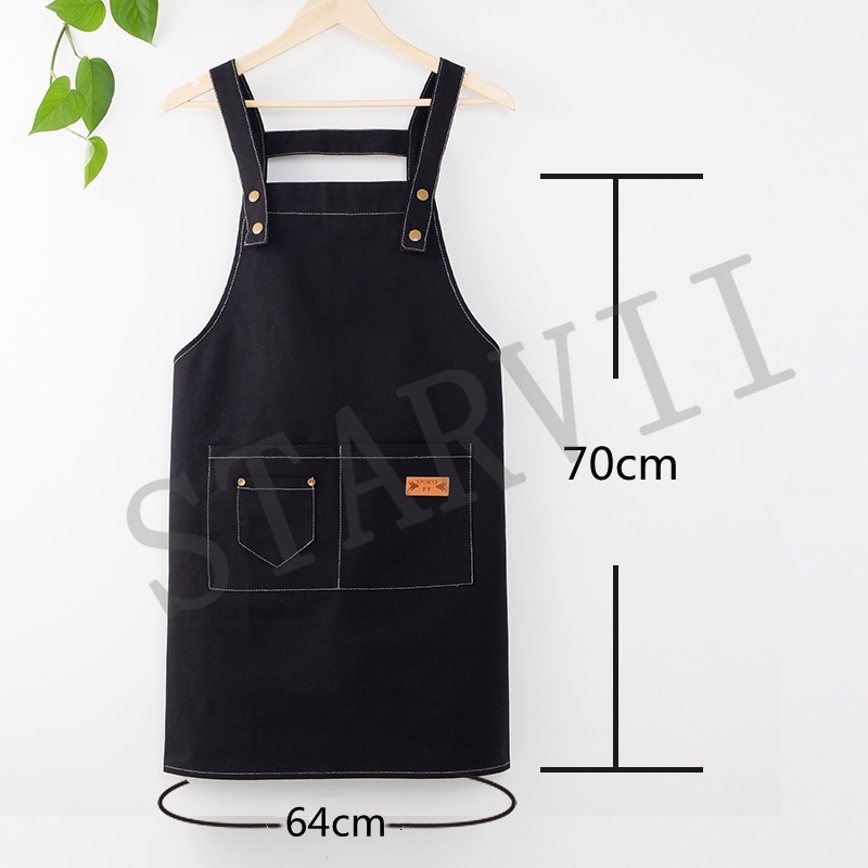 Tạp Dề Bằng cotton denim In Họa Tiết Hoạt Hình Dễ Thương Dành Cho Nhà Bếp