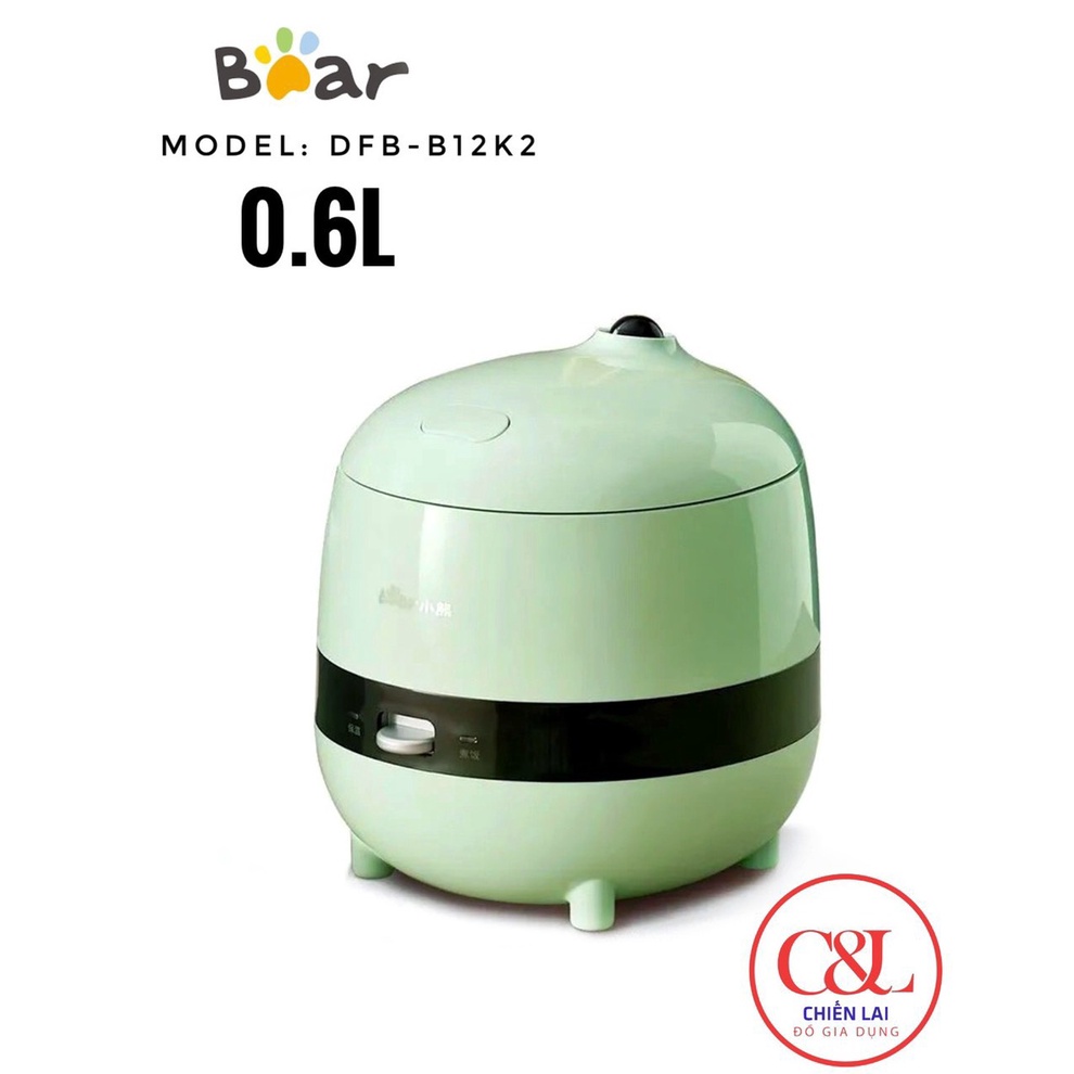 Nồi Cơm Điện Mini Đa Năng Bear DFB-B12K2 1.2L - Hàng Chính Hãng