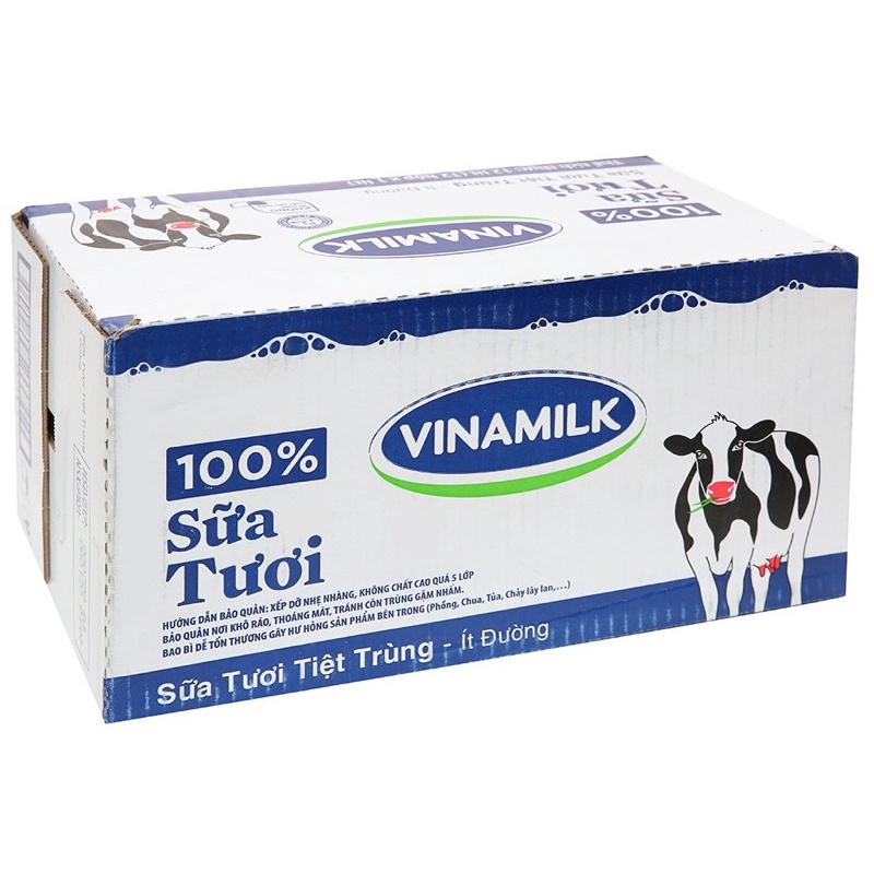 Thùng 12 hộp sữa tươi ít duong Vinamilk 100% - 1 lít x 12 hộp