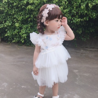Váy ren 2 tầng cho bé gái