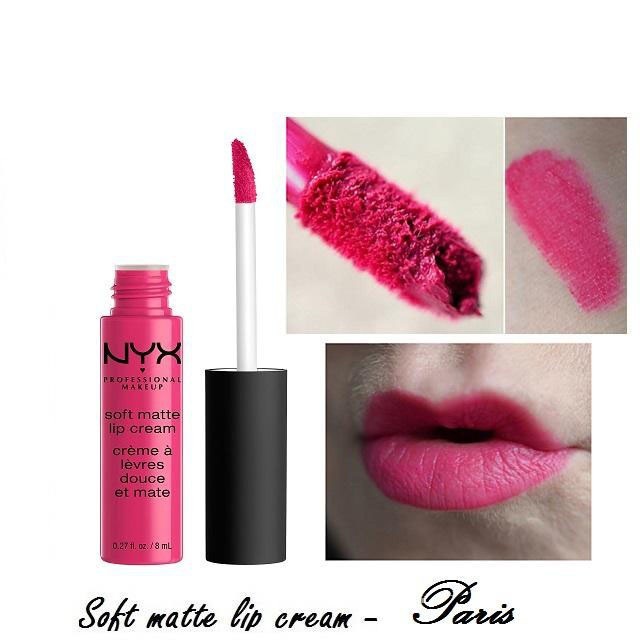 Son kem lì mini Nyx Professional Makeup Soft Matte Lip Cream 4.7mL Paris màu hồng tím sáng