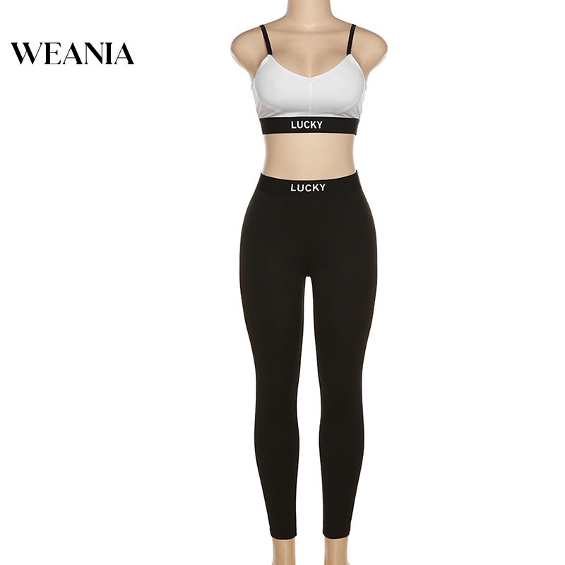 Set Đồ Thể Thao Gồm Áo Hai Dây Và Quần Bó Sát Thời Trang Dành Cho Nữ