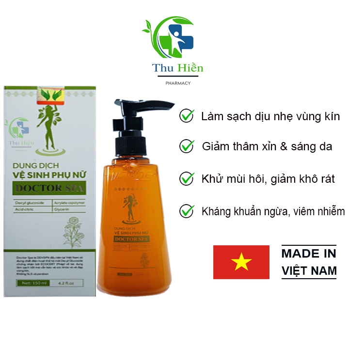 Dung dịch vệ sinh phụ nữ Doctor spa , làm sạch,khử mùi hôi,giảm khô rát ( 150 ml )