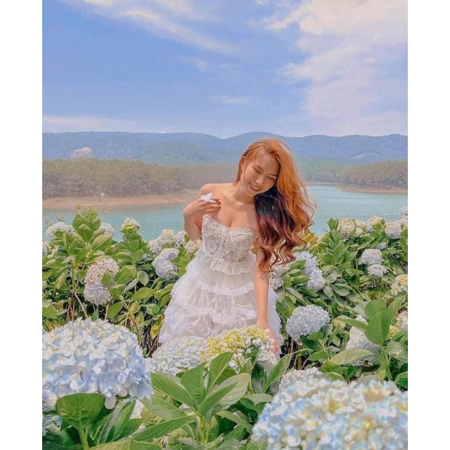 Set váy maxi trắng đi cưới đẹp , váy maxi đi chụp hình cưới lên hình sang chảnh