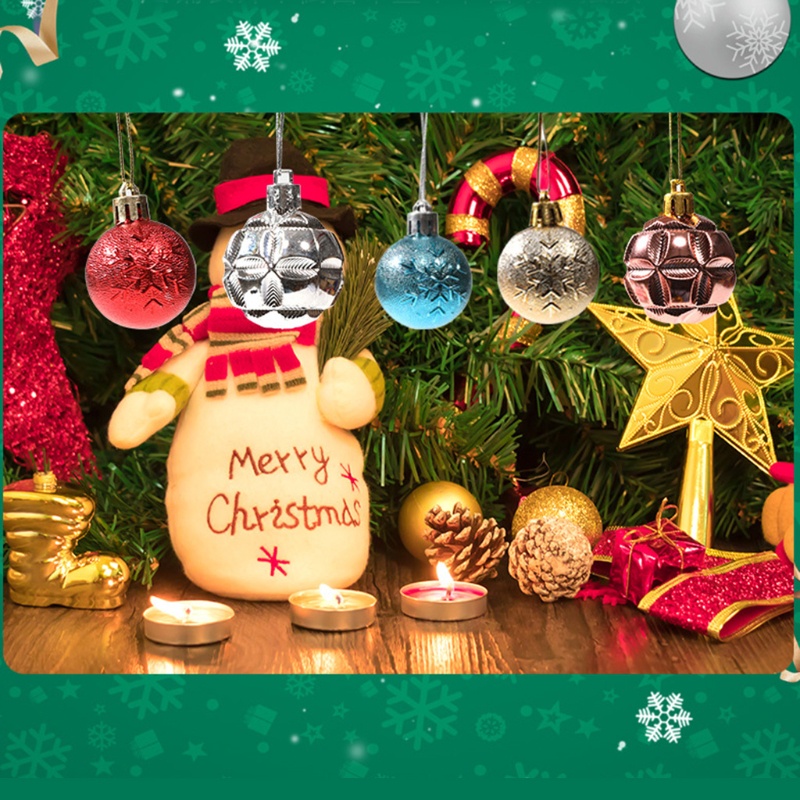 Set 15 Phụ Kiện Trang Trí Cây Thông Noel Chống Vỡ Kích Thước 1.57 &quot;