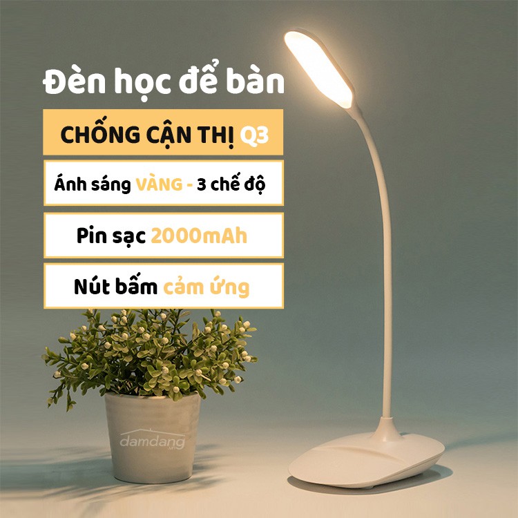 Đèn học để bàn chống cận thị Q3 có sạc phiên bản 2021