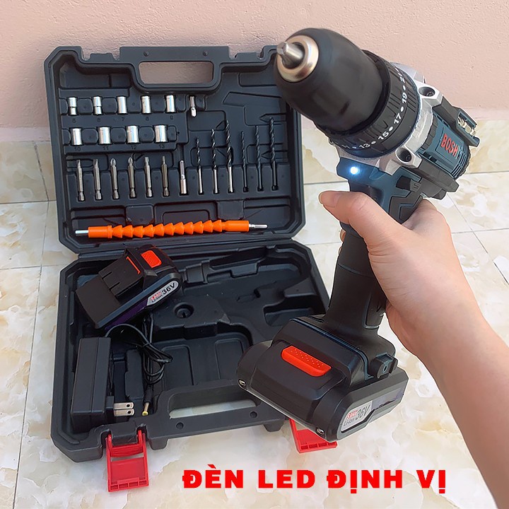 Máy Khoan Pin cầm tay, máy khoan bắn vít khoan bê tông bocsh 36V có búa bắn vít cực khỏe cực bền bảo hành 12 tháng