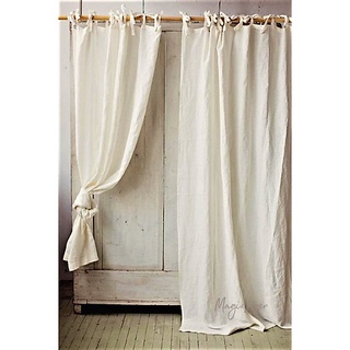 Rèm vải canvas rèm màn cửa trang trí phối ren- azuma59