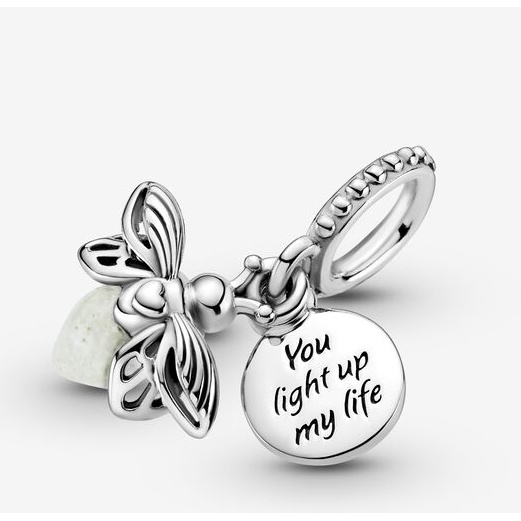 Hạt Charm Mạ Bạc S925 Hình Hoa Phát Quang Độc Đáo