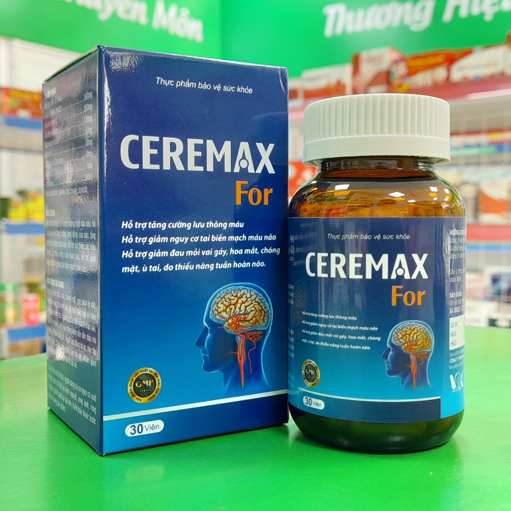 Ceremax For- Hỗ trợ bảo về và tăng cường hoạt động của não,Hỗ trợ cải thiện các triệu chứng của thiểu năng tuần hoàn não