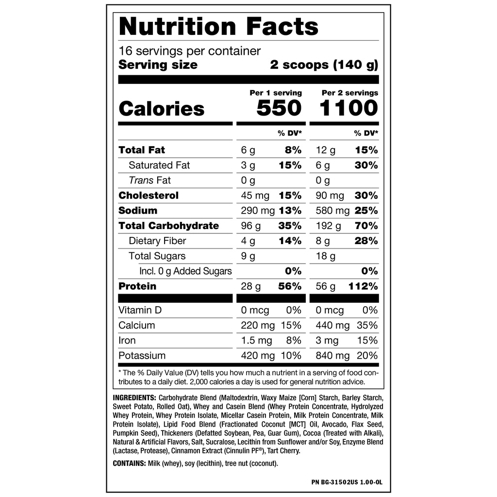 Mutant Mass 5Lbs  - Sữa tăng cân, tăng Cơ cho người gầy mạnh mẽ, bổ sung dinh dưỡng, thành phần tự nhiên