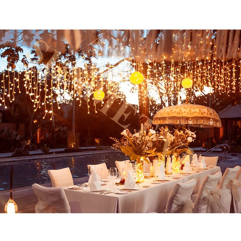 Đèn LED nháy 4x0.6 mành thả trang trí hình thác nước dùng trang trí ngoài trời, sân vườn , trong dịp lễ